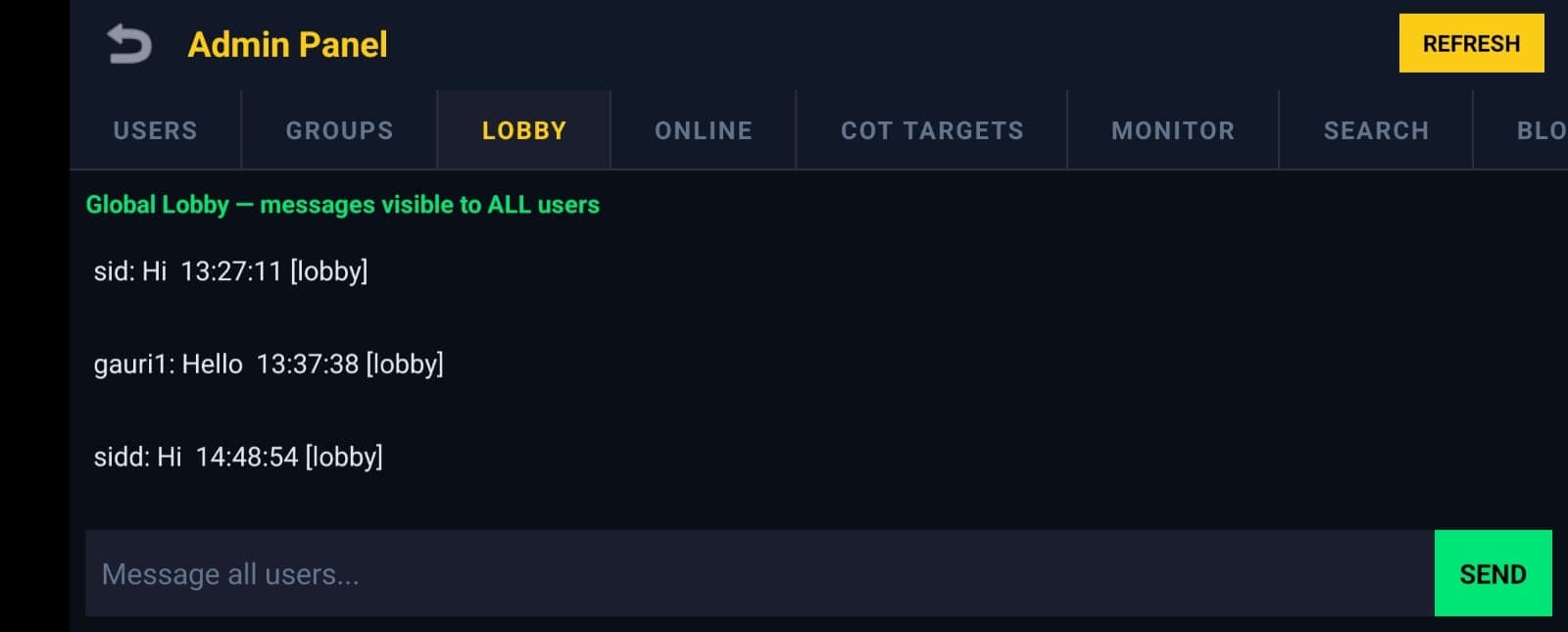 GeoOps command lobby